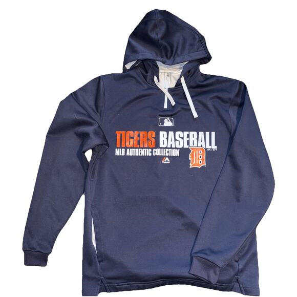 Majestic Detroit Tigers Authentic Collection Pullover Hoodie Medium 1/4 Zip - Picture 1 of 8